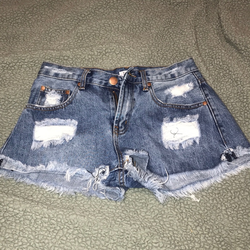 Distressed Denim Shorts